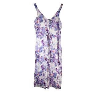 Bella Dahl Linen Printed Button Front Cami Dress Size Small